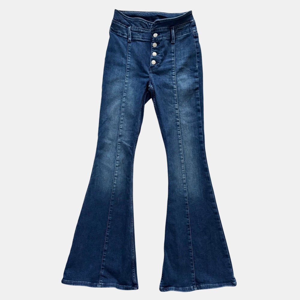 Free People We the Free After Dark Stretchy Flare jeans‎ Lilibet Sz 26 27 Boho